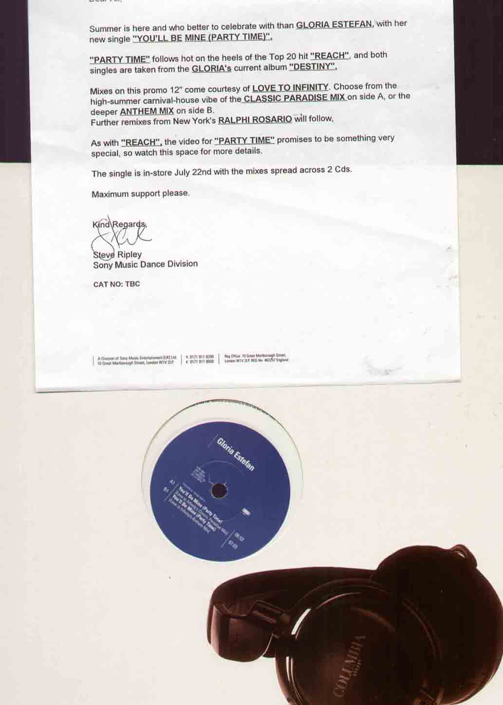 Gloria Estefan - You'll Be Mine Record