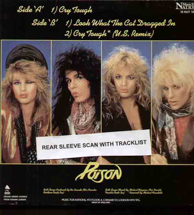 POISON - CRY TOUGH 3 TRACK PICTURE SLEEVE - 12 inch 45 rpm