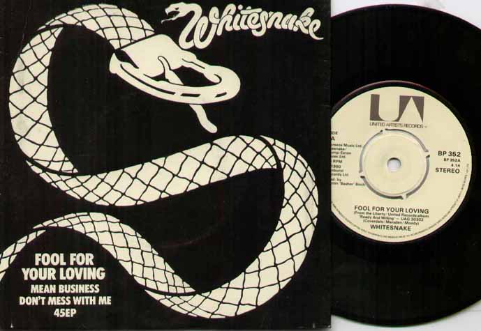 WHITESNAKE - FOOL FOR YOUR LOVING 3 TRACK GLOW IN DARK PICTURE SLEEVE - 7inch (SP)
