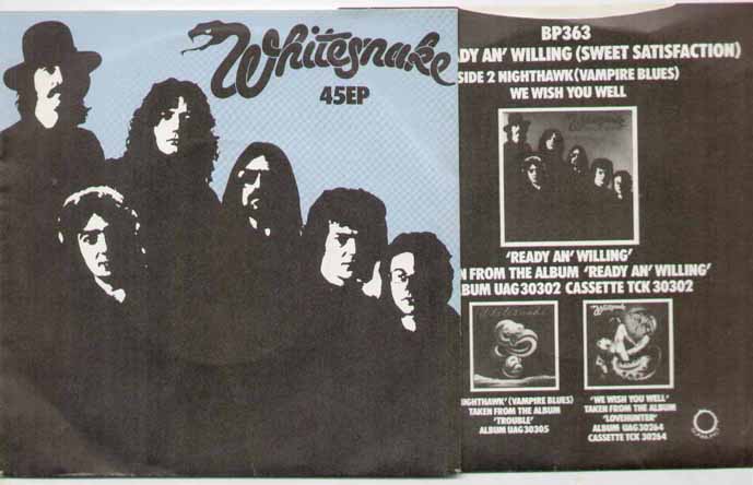 WHITESNAKE - READY AN WILLING 3 TRACK PICTURE SLEEVE - 7inch (SP)