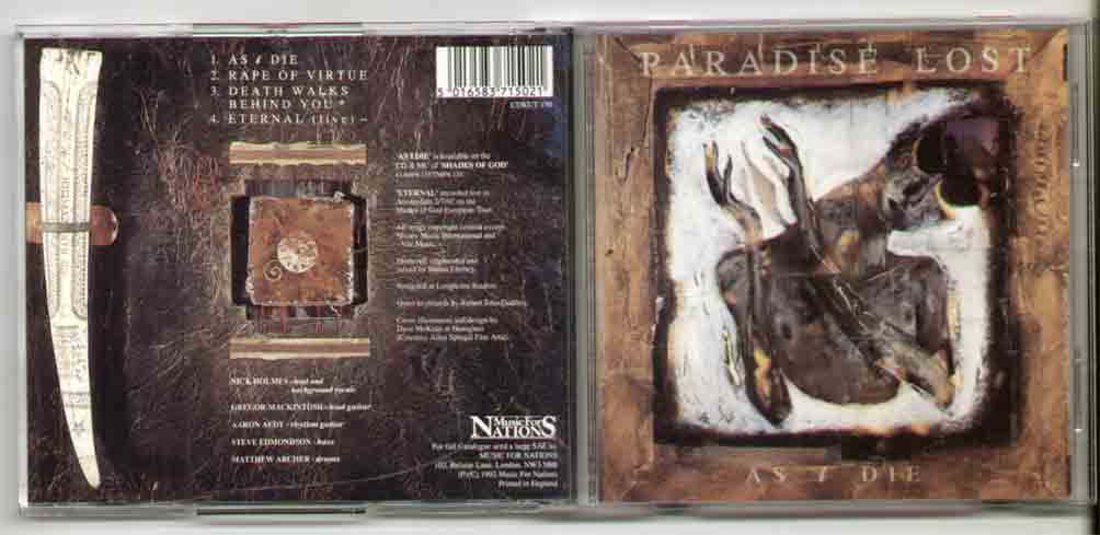 PARADISE LOST - AS I DIE 4 TRACK ORIGINAL - CD