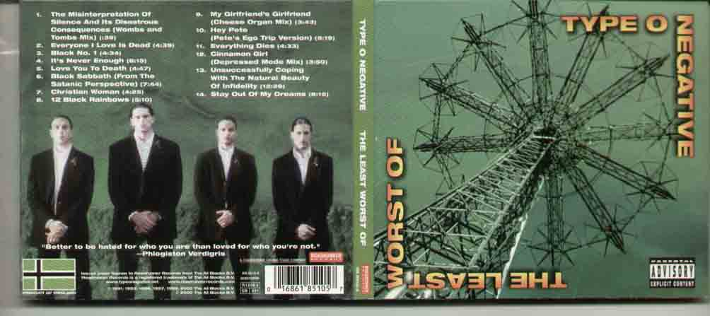 Type O Negative Least+Worst+Of CD