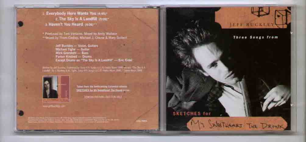 JEFF BUCKLEY - EVERYBODY HERE WANTS YOU NEW UNPLAYED 3 TRACK PRMO WITH UNIQUE COVER - CD