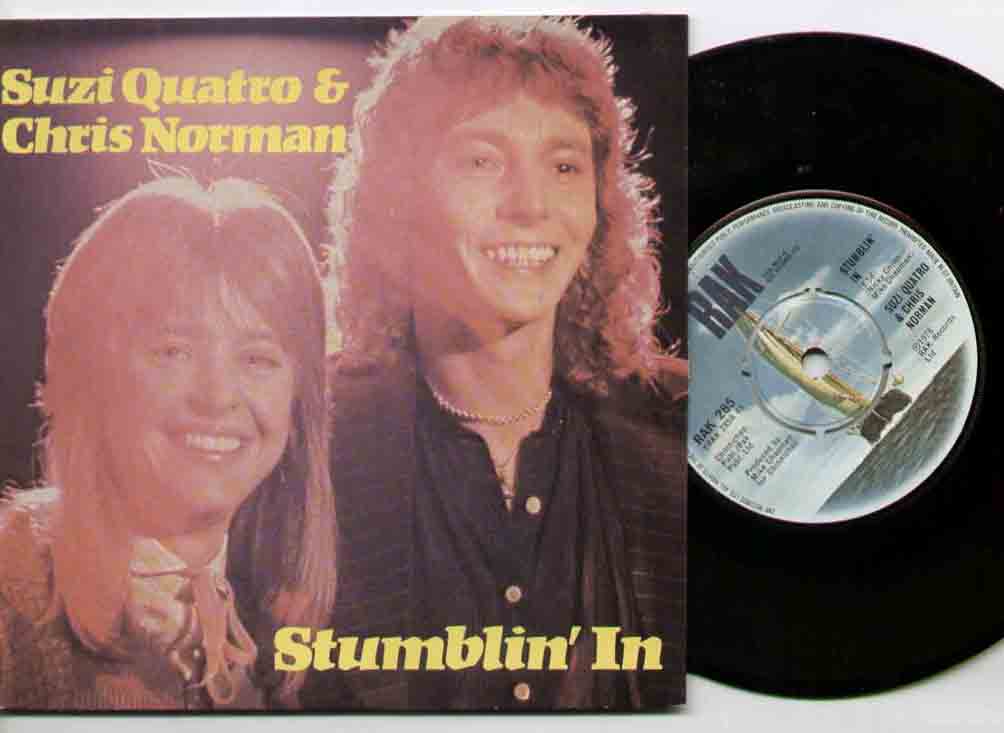SUZI QUATRO - STUMBLIN IN UNPLAYED ORIGINAL B/W A STRANGER IN YOU - 45T (SP 2 titres)