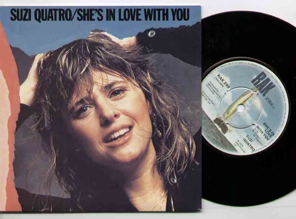 SUZI QUATRO - SHE'S IN LOVE WITH YOU unplayed original B/W SPACE CADETS RAK299 - 45T (SP 2 titres)