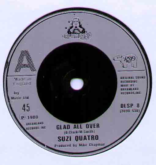SUZI QUATRO - GLAD ALL OVER B/W EGO IN THE NIGHT - 45T (SP 2 titres)