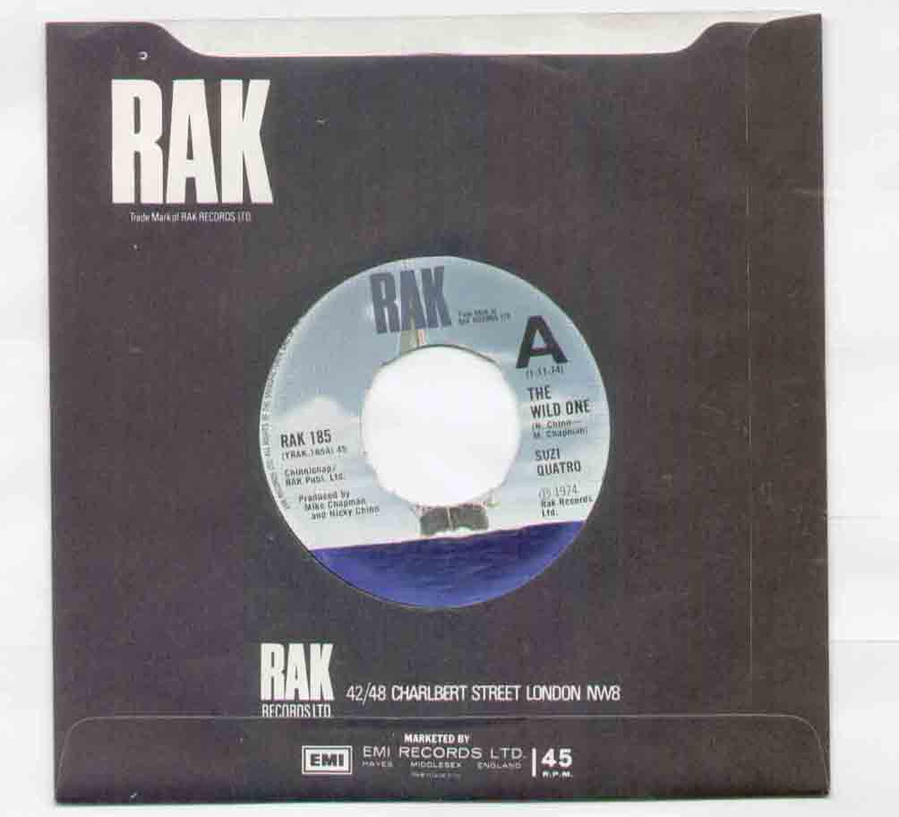 SUZI QUATRO - WILD ONE demo issue with release date on label - blue marker on label - playing surface is clean and - 45T (SP 2 titres)
