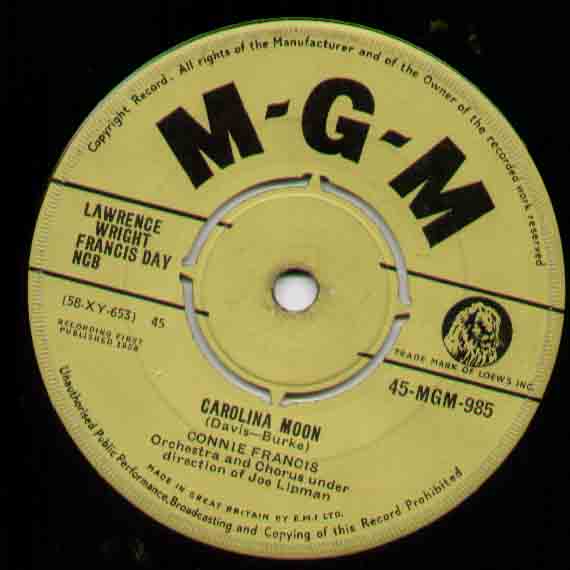 Connie Francis - Carolina Moon