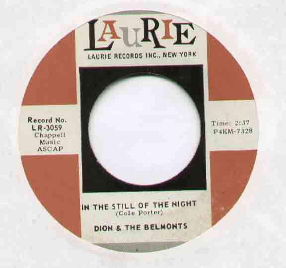 DION - IN THE STILL OF THE NIGHT B/W A FUNNY FEELING - 45T (SP 2 titres)