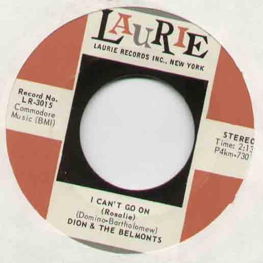 DION - I CANT GO ON B/W NO ONE KNOWS LR3015 - 45T (SP 2 titres)