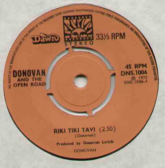 DONOVAN - RIKI TIKI TAVA 1970 B/W ROOTS OF OAK - 7inch (SP)