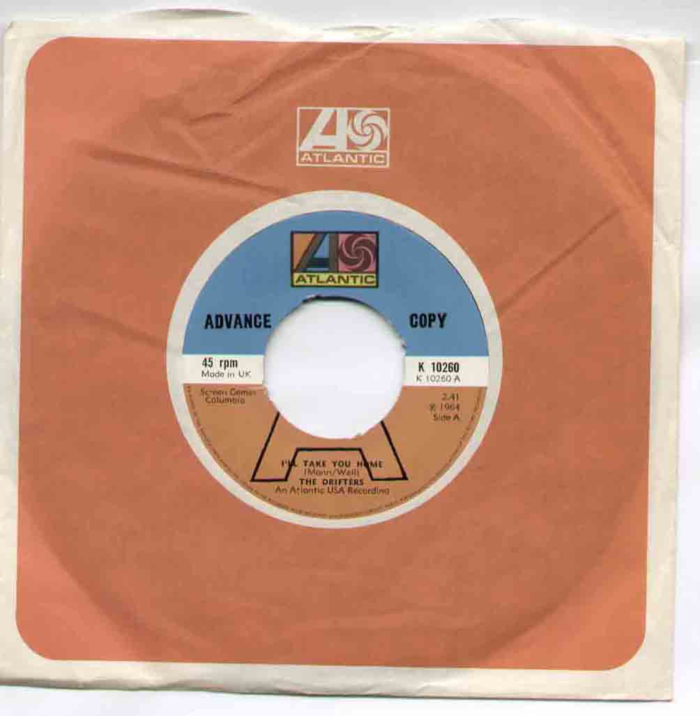 DRIFTERS - I'LL TAKE YOU HOME 3 TRK DEMO ISSUE CENTRE MISSING b/w I've got sand in my shoes - he's just a playb - 7inch (SP)