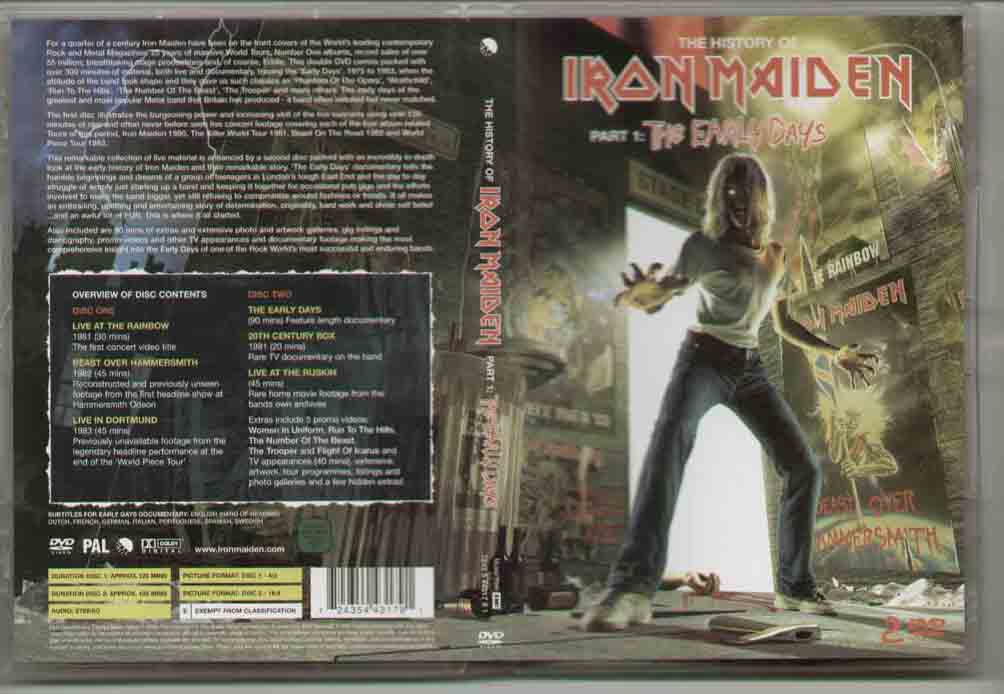 IRON MAIDEN - THE EARLY DAYS 2 DISC DVD WITH - live at ruskin home footage - 1981 live at the rainbow 30mins - 198 - DVD