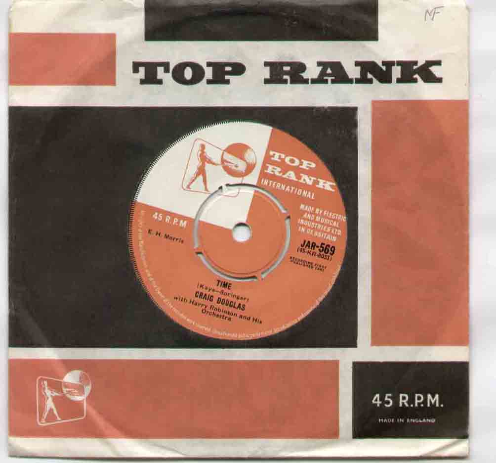 CRAIG DOUGLAS - TIME 1961 disc has light marks and scuffing but plays ok - 7inch (SP)