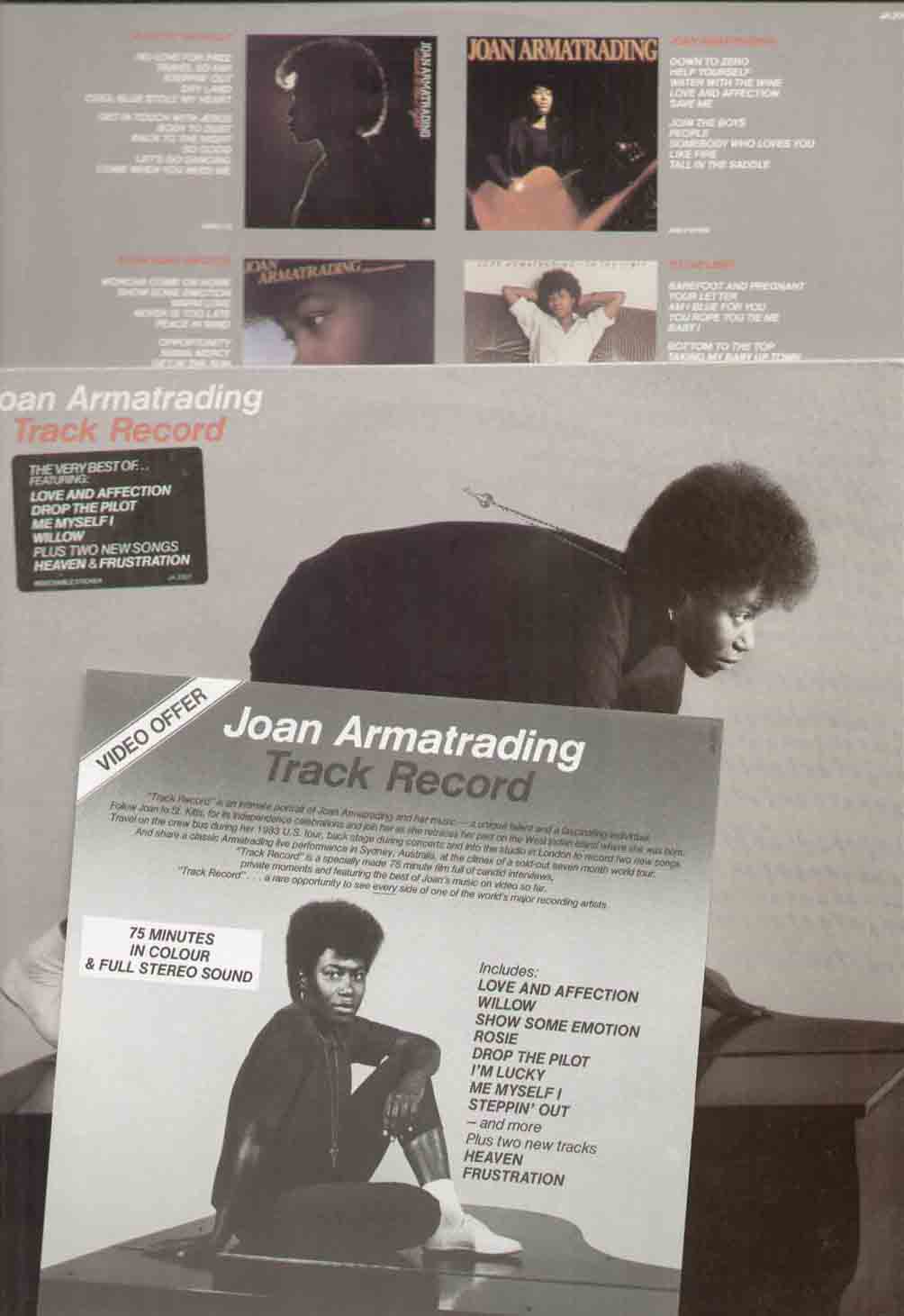 JOAN ARMATRADING - TRACK RECORD 13 TRACK WITH INNER SLEEVE and video offer insert - LP