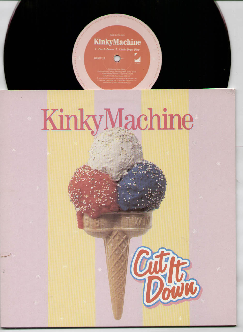KINKY MACHINE - CUT IT DOWN 3 TRACK PICTURE SLEEVE - 25 cm