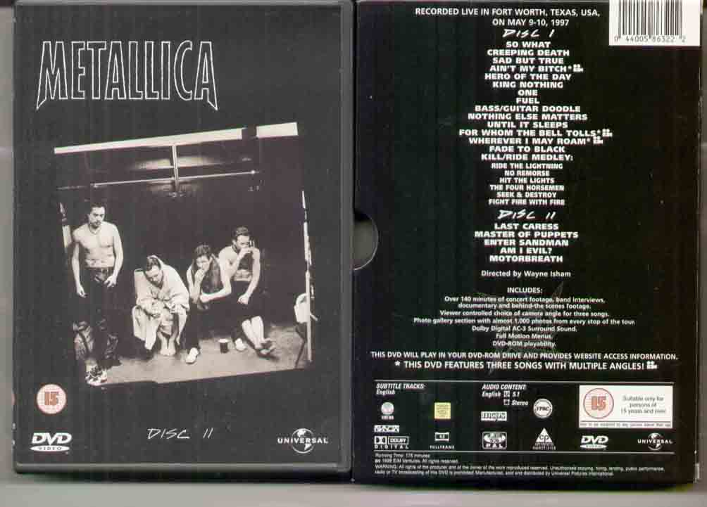 METALLICA - CUNNING STUNTS 2 DVD SET HOUSED IN SLIP CASE - DVD
