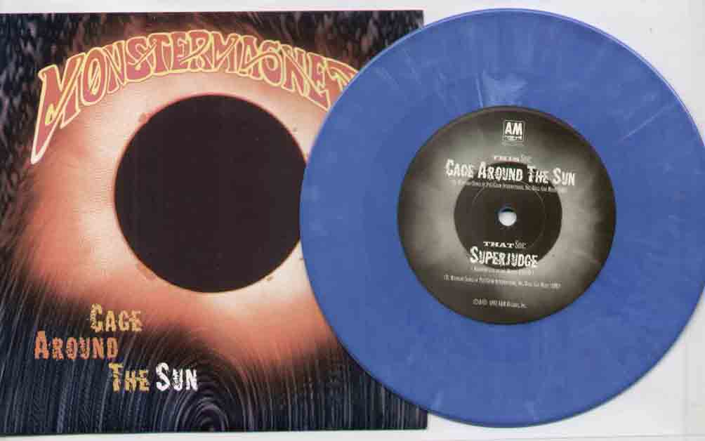 MONSTER MAGNET - CAGE AROUND THE SUN BLUE VINYL WRAPAROUND SLEEVE - B/W SUPERJUDGE - 7inch (SP)