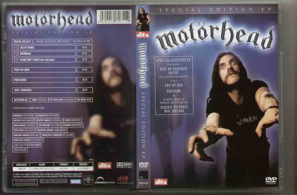 MOTORHEAD - SPECIAL EDITION EP 3 TRK LIVE ON GERMAN TELEVISION PKLUS POP UP DVD AND EXTRAS - DVD