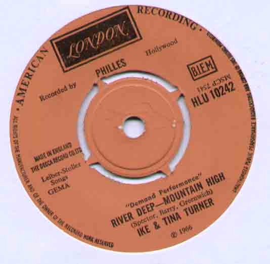 TINA TURNER - RIVER DEEP IKE AND TINA B/W SAVE THE LAST DANCE FOR ME HLU10242 - 45T (SP 2 titres)