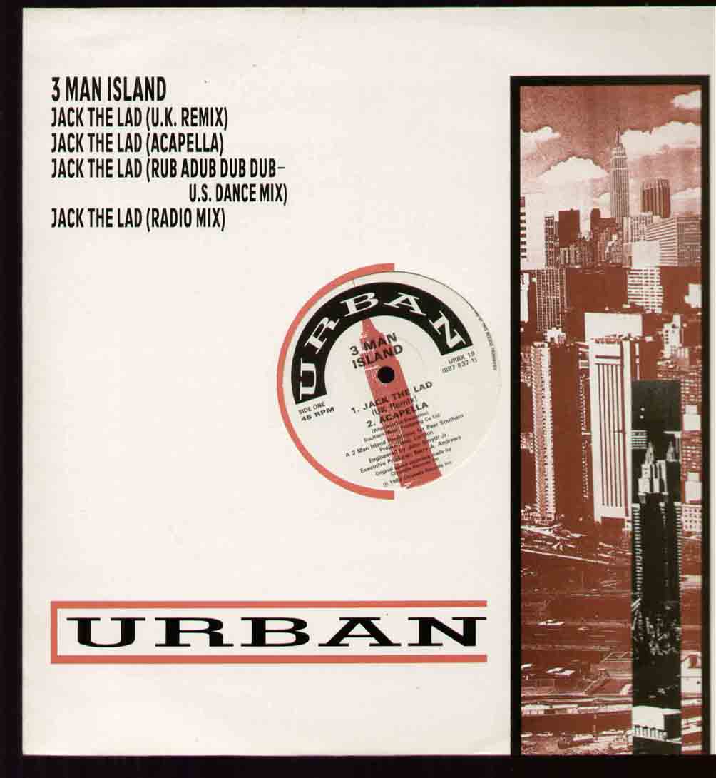 3 MAN ISLAND - JACK THE LAD 1988 4 track - disc is mint and looks unplayed - Maxi 45T