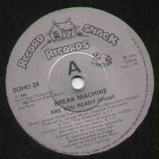 BREAK MACHINE - ARE YOU READY 1984 mint unplayed b/w street dance / break dance party medley - 45T (SP 2 titres)